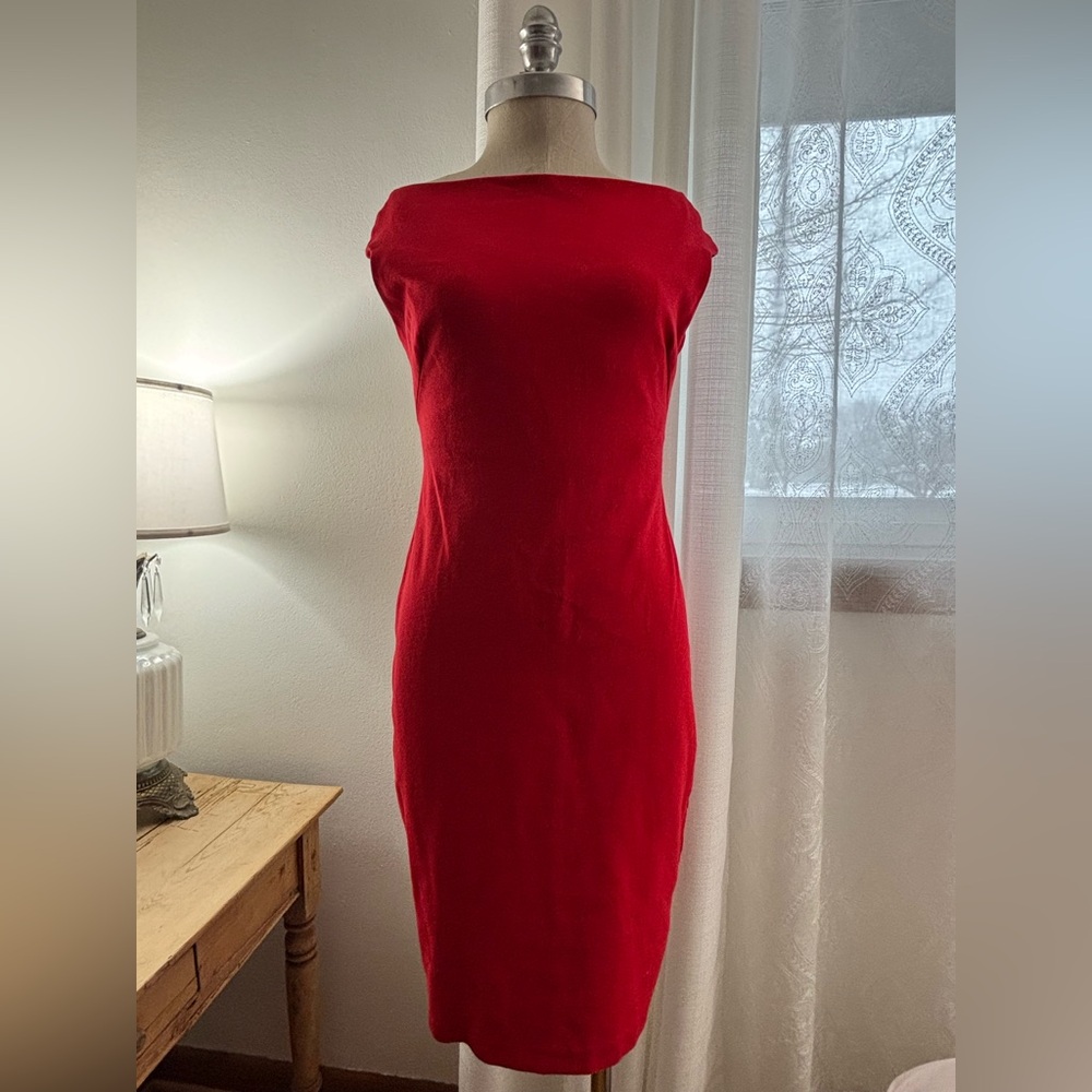 Laundry By Shelli Segal Vibrant Red Midi Dress